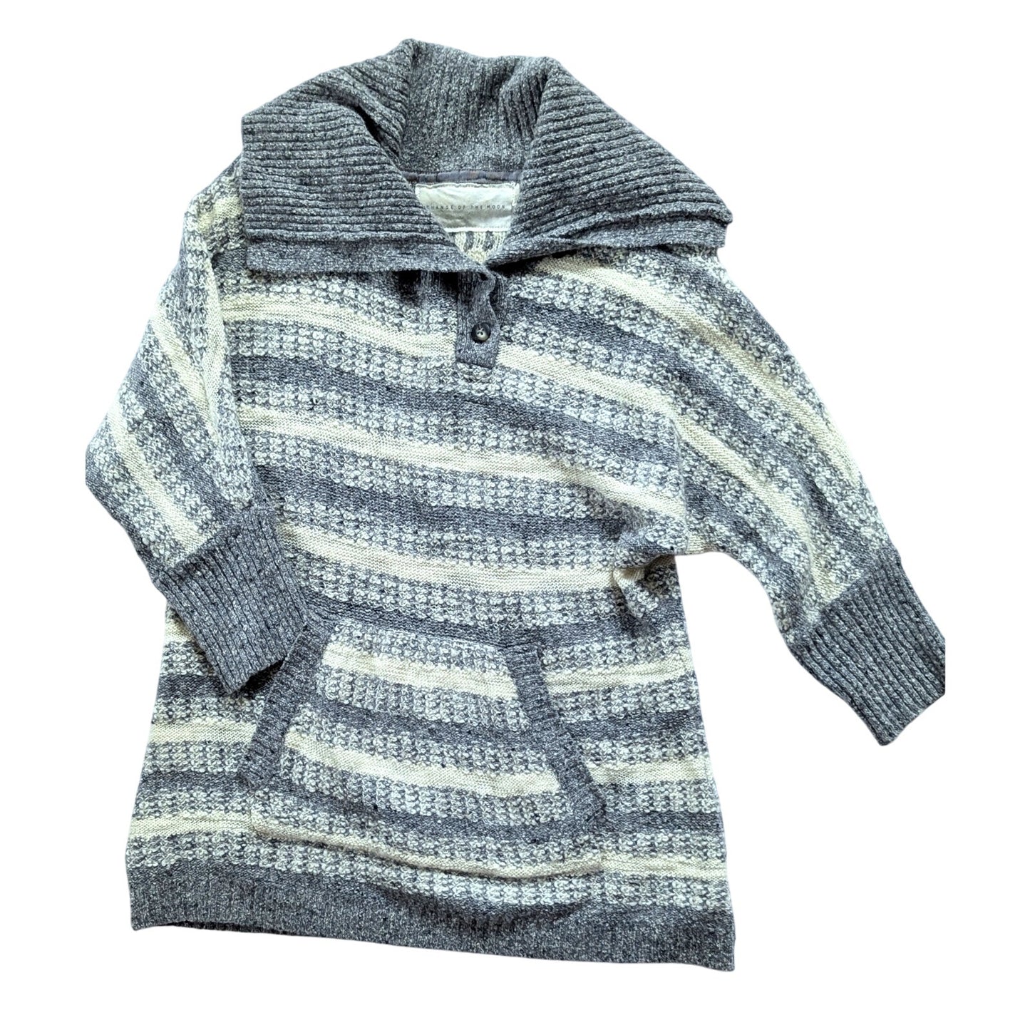 Change of the Moon Glissando Cowl Neck Sweater – Ivory & Gray – Women's L