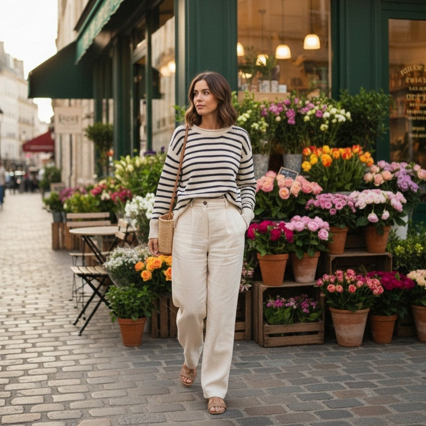 Paris Jersey Girl Viscose Sweater | Marine Blue | Women's M