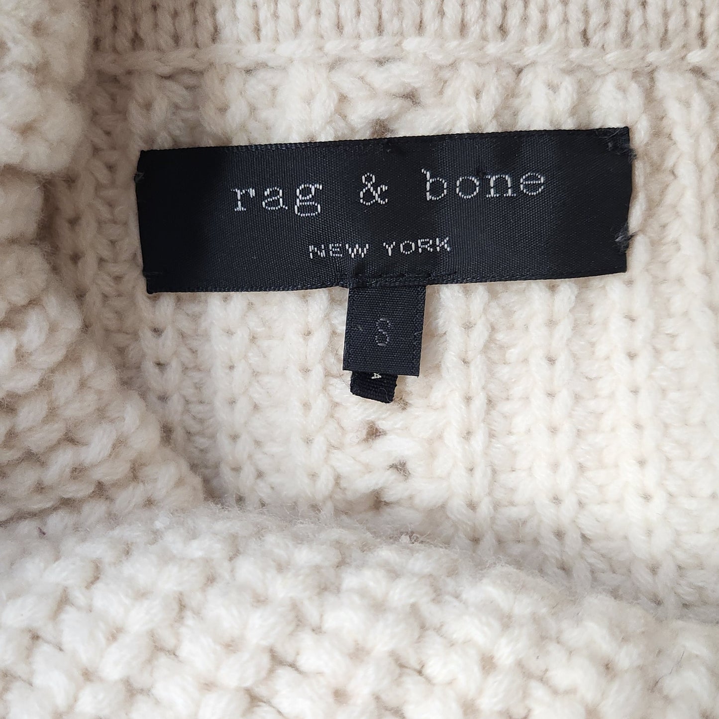 Cece Funnel Neck Wool Turtleneck Cream Sweater | Women's S