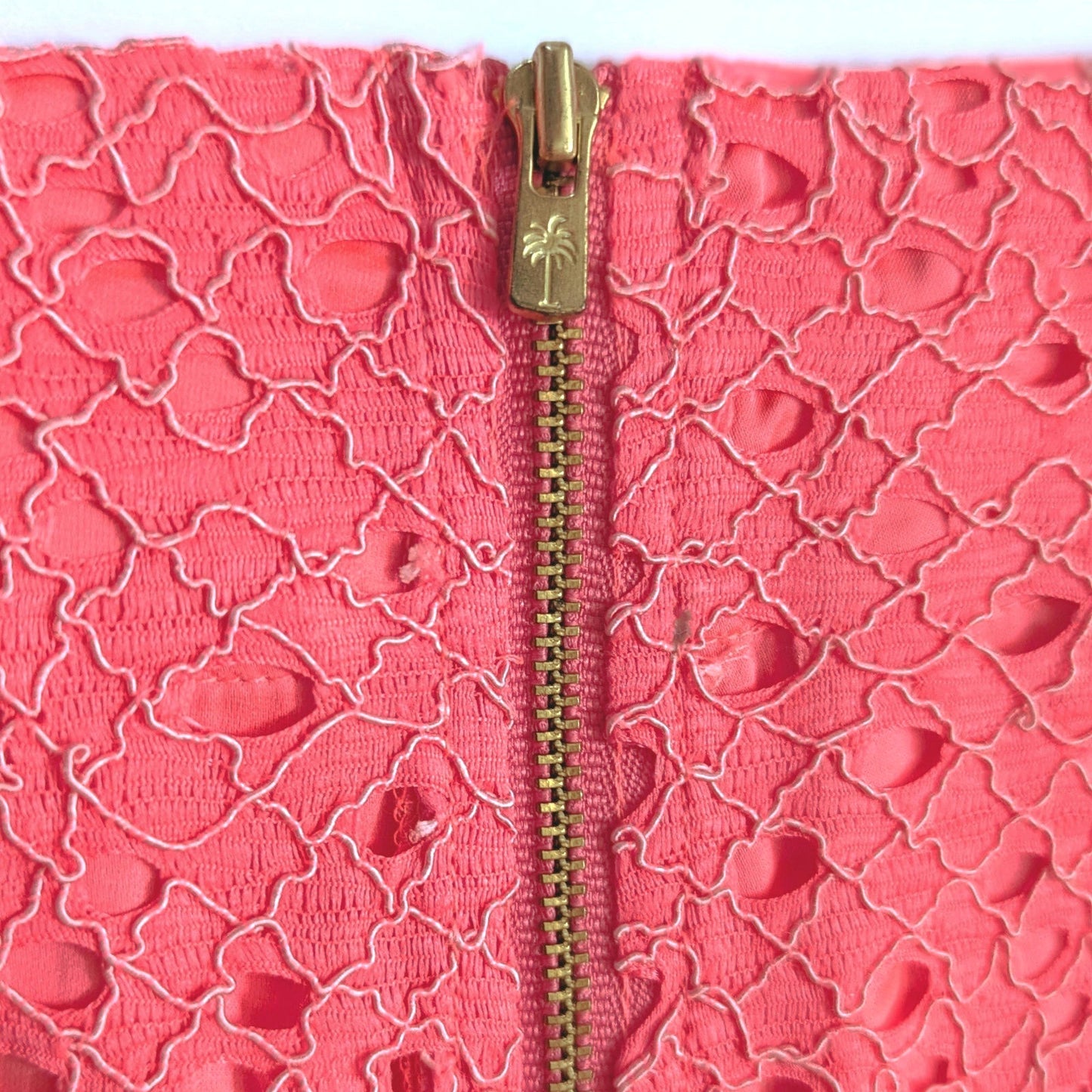 Lilly Pulitzer Alice Skort Coral Pink Eyelet Stretch Mini Skirt Women's Size 0