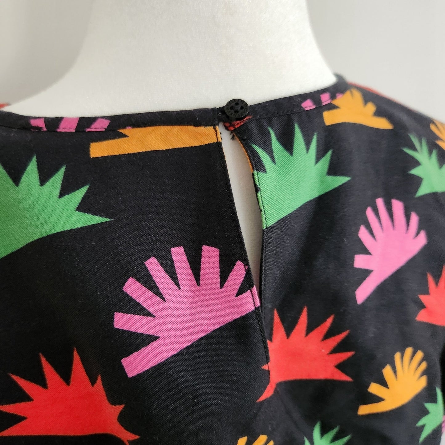 Stella McCartney Girls Black Colorblock Sunburst Print Hedgehog Dress Size 14