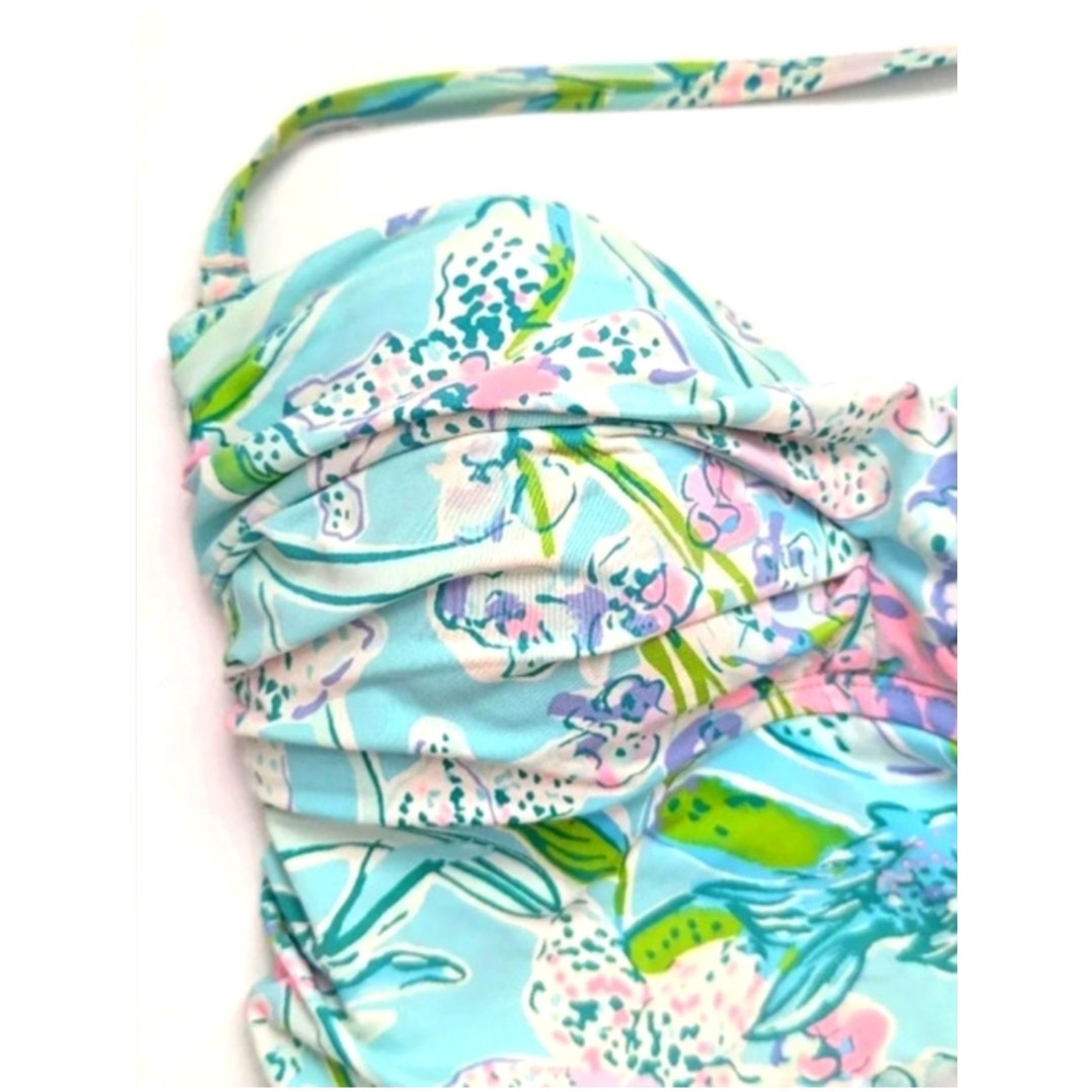 Lilly Pulitzer Women's Flamenco One-Piece Swimsuit Bali Blue Sway This Way Size 8