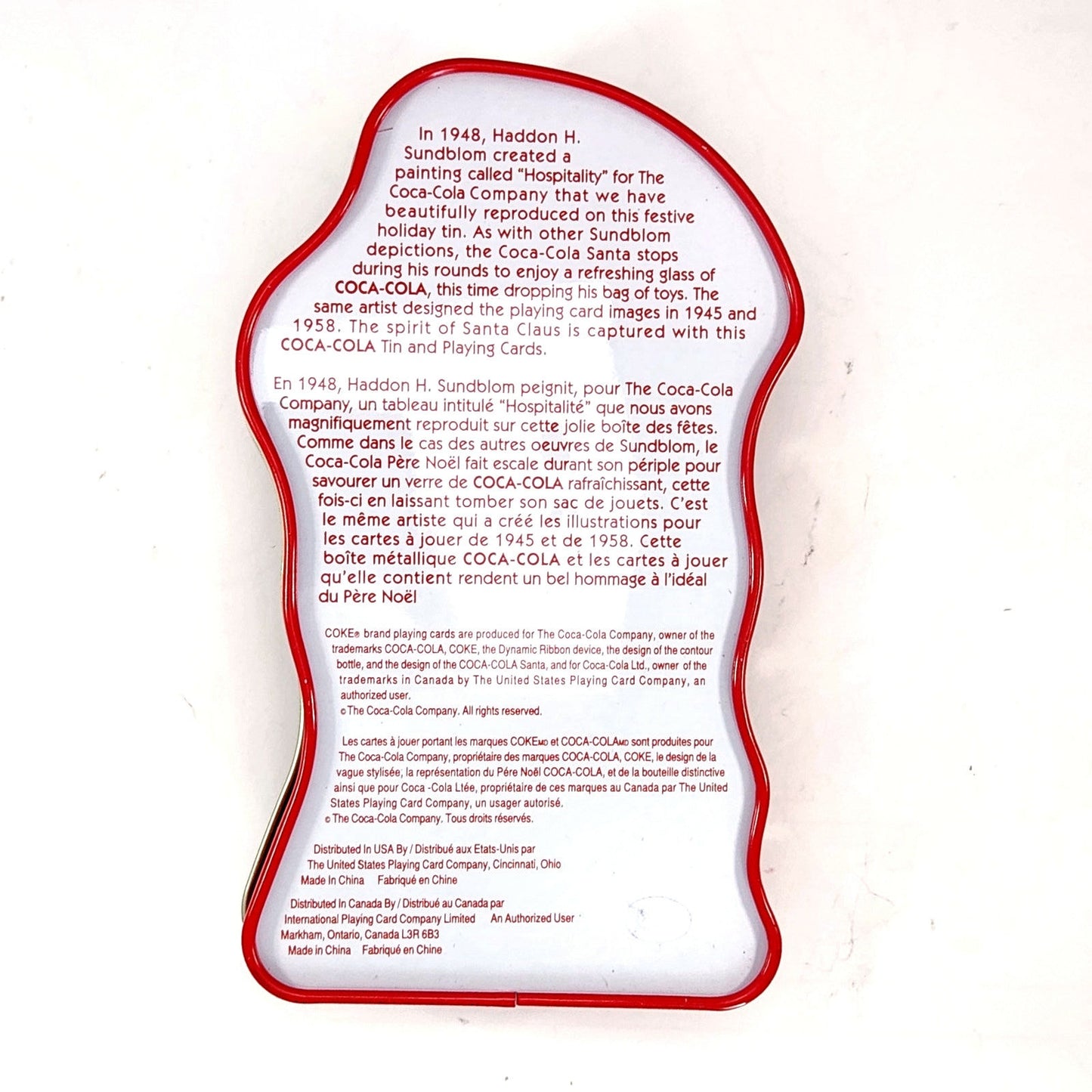 Santa Shaped Tin with Haddon Sundblom Artwork – 1990s Holiday Collectible – “Hospitality” Design