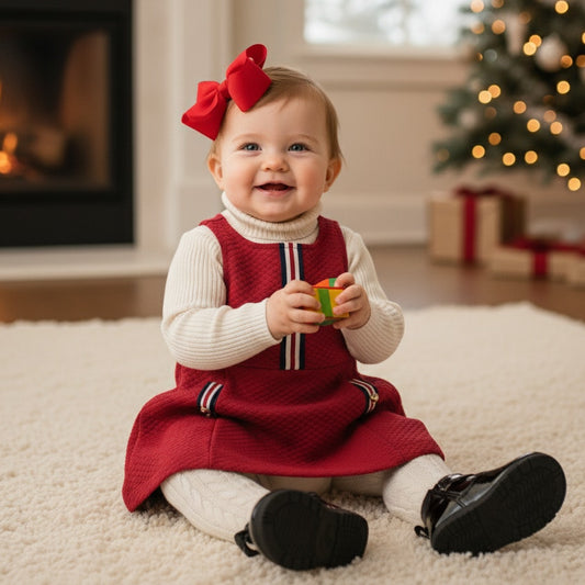 Red Quilted Jumper Dress | 6–12 Months