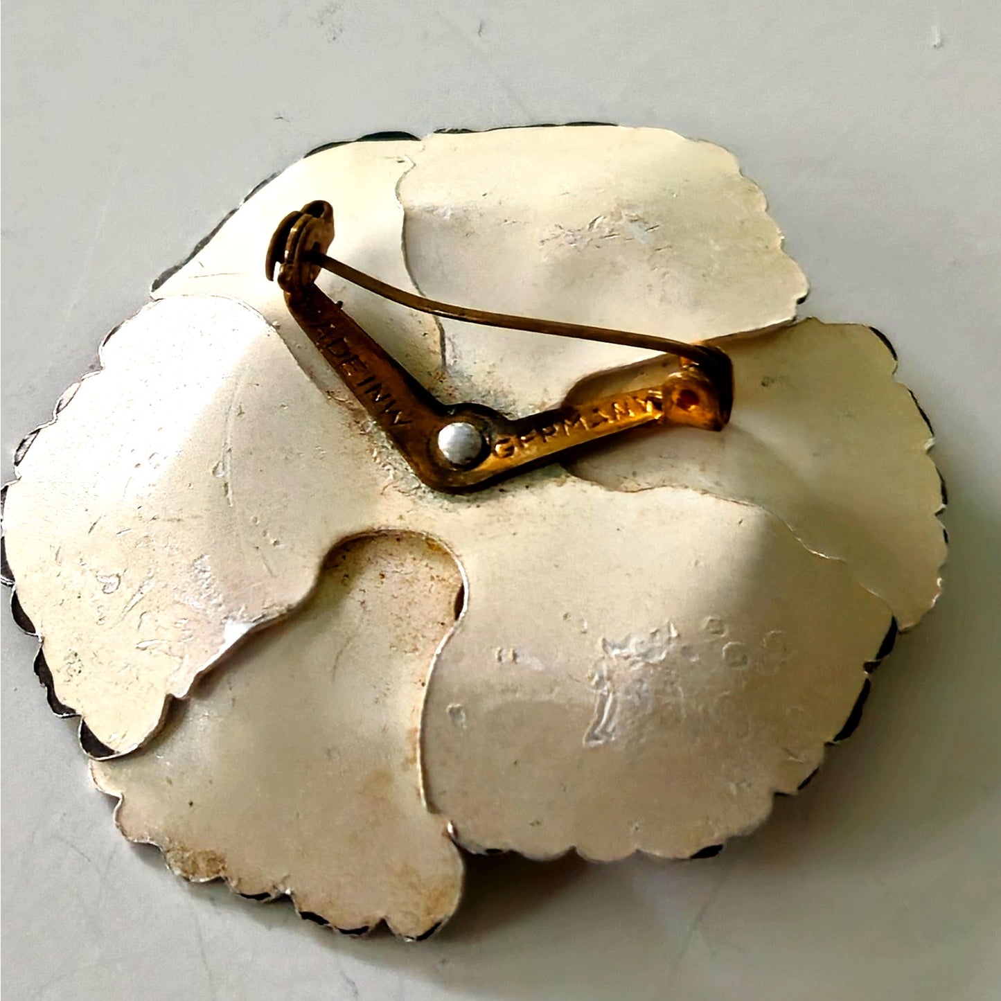 Vintage West Germany Enamel Flower Brooch