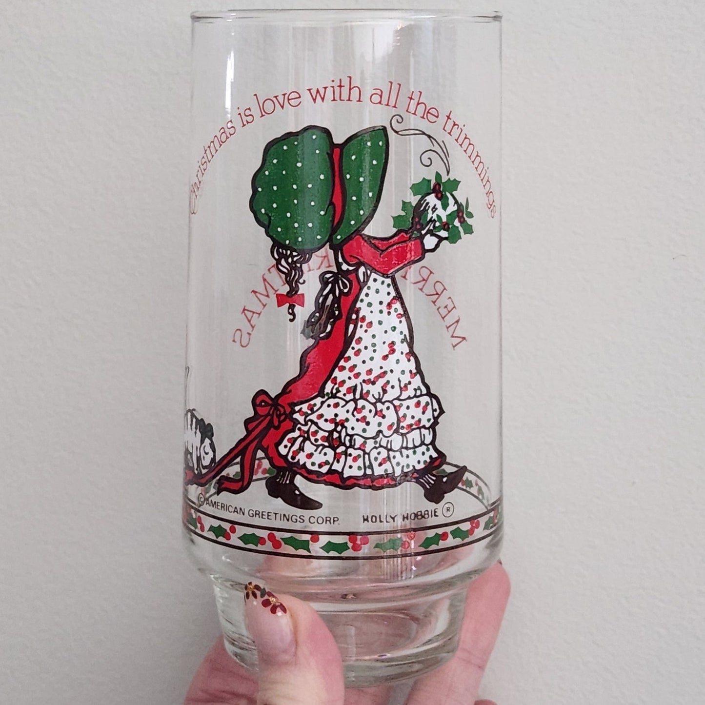 Vintage Holly Hobbie Coca-Cola Christmas Glasses – Limited Edition 1970s/1981 Tumblers | American Greetings Holiday Collectibles | Set of 4