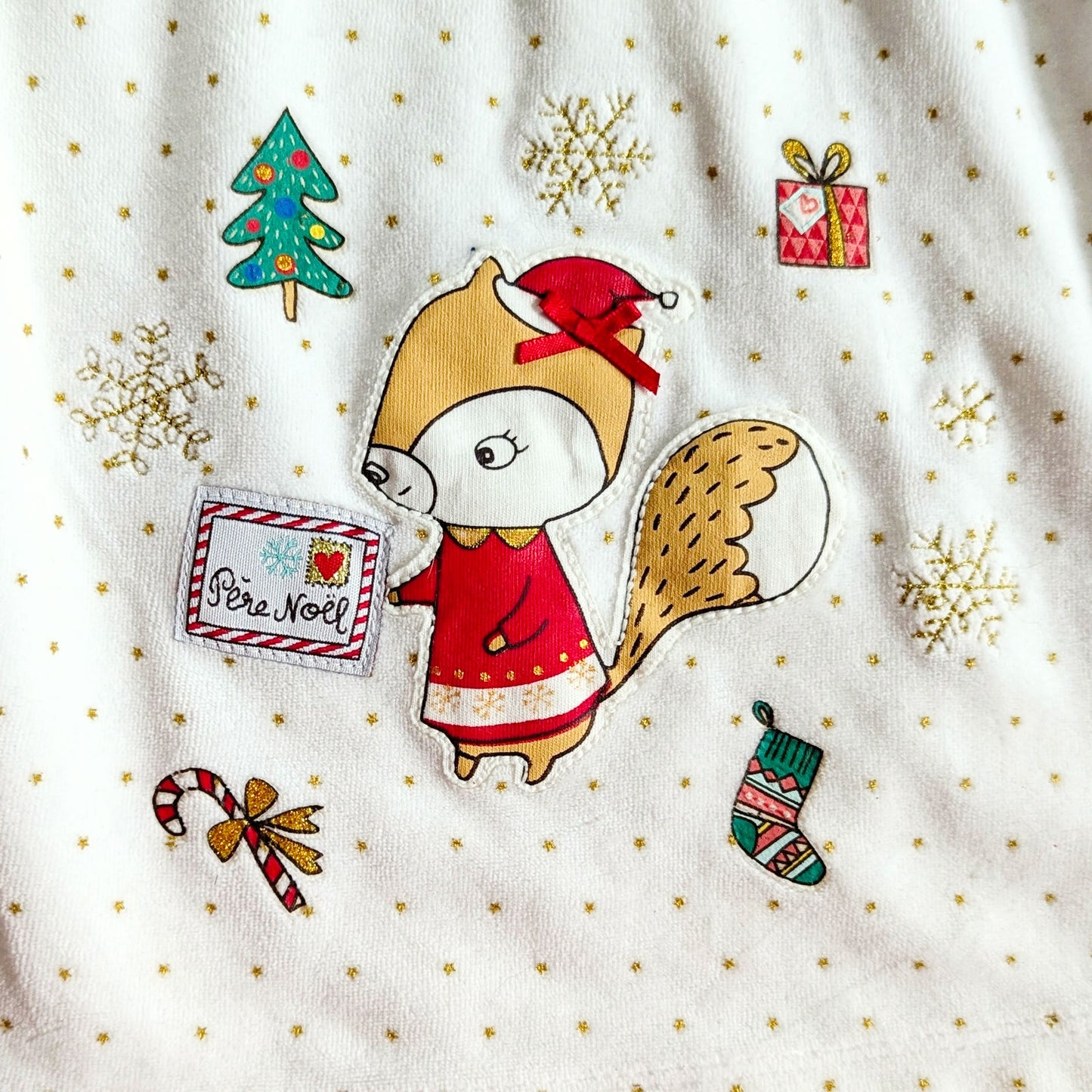 🎄 Sergent Major Long Sleeve White Gold Star Velour Holiday Dress – Girls Size 8 (128 cm)