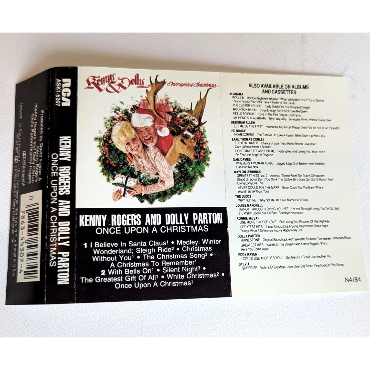 🎄 Vintage 1984 Kenny Rogers & Dolly Parton Cassette – Once Upon A Christmas 🎶