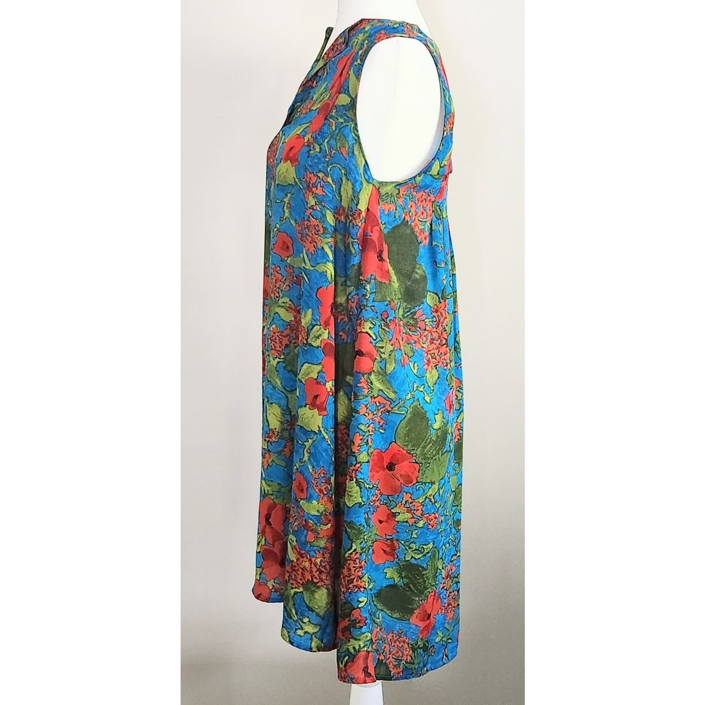 Philosophy Blue Floral Sleeveless Swing Dress – Women Size Small