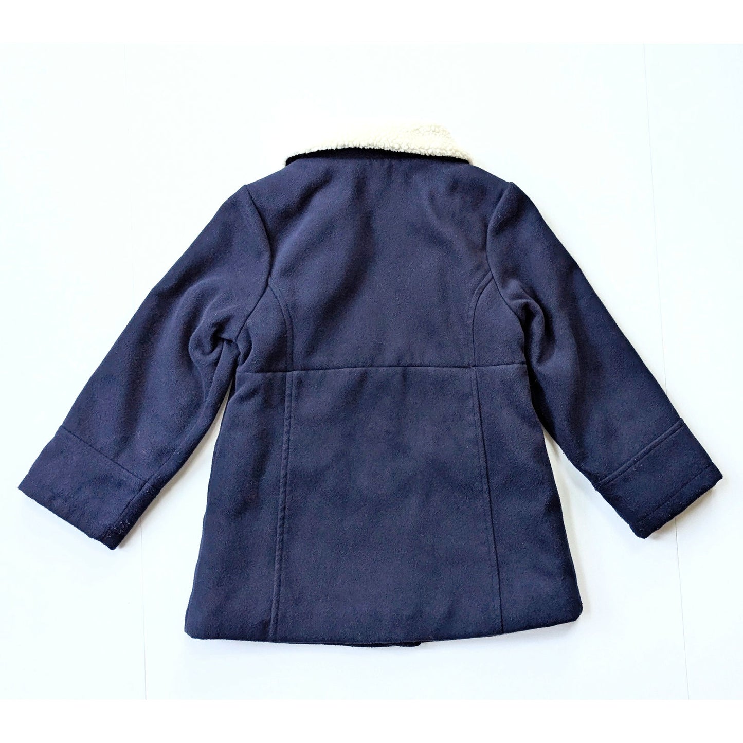 OshKosh B’Gosh Girls Navy Double Breasted Faux Wool Coat with Shearling Collar – Size 6 / 6X