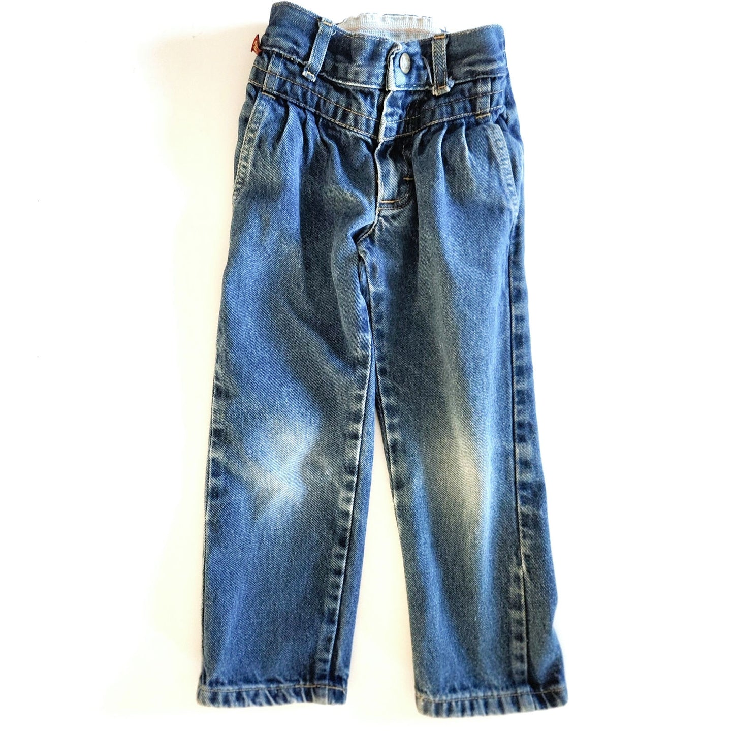 Vintage Lee 1980s Girls High Waisted Pleated Retro Denim Blue Jeans | Size 4T