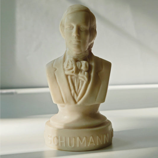 Vintage Halbe Schumann Plastic Bust | 4.5" Composer Figurine | Piano Gift Decor