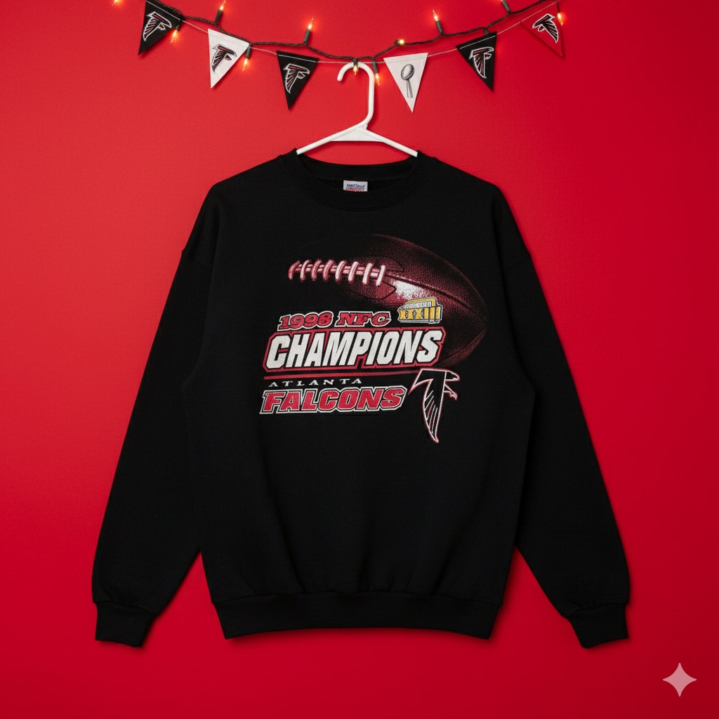 Vintage 1998 Atlanta Falcons NFC Champions Sweatshirt – Made in USA – Size Large