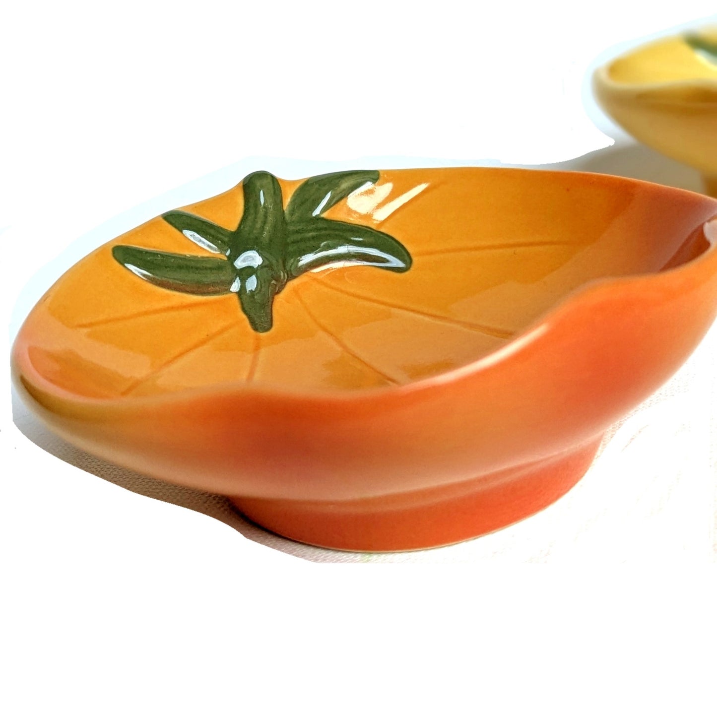 🍅 Williams Sonoma Vintage 2000s Heirloom Tomato Appetizer Dip Bowls – Set of 2 (Orange & Yellow) | Home