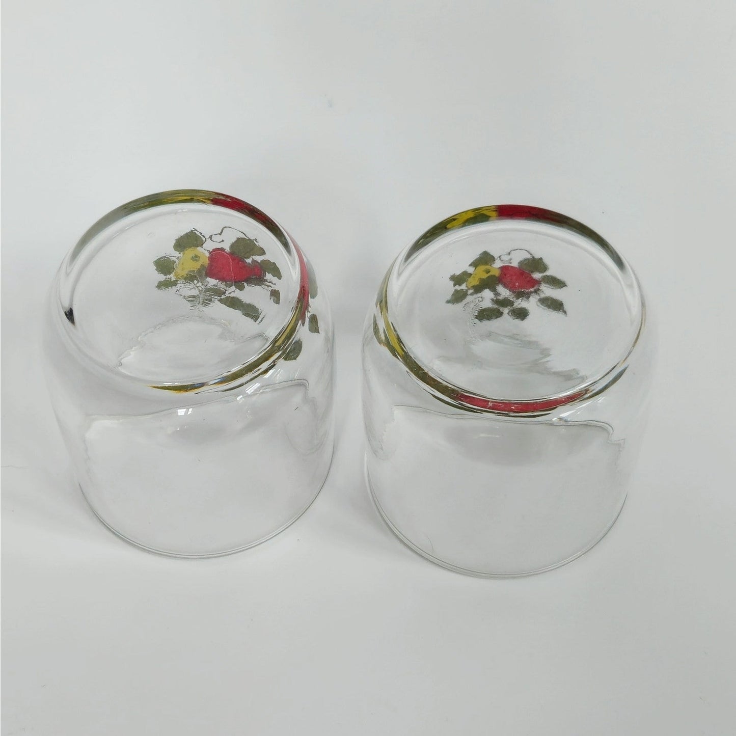 Vintage 1970s Mid Century Strawberry Fields Juice or Rocks Glasses - Pair