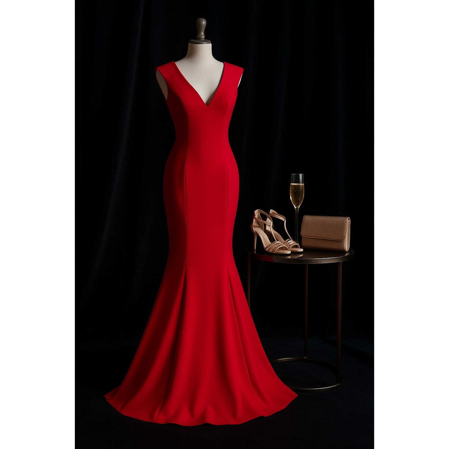 Jay Godfrey Women's Red Cutout Back Sleeveless Mermaid Gown Women’s Size 2 Formal Dress