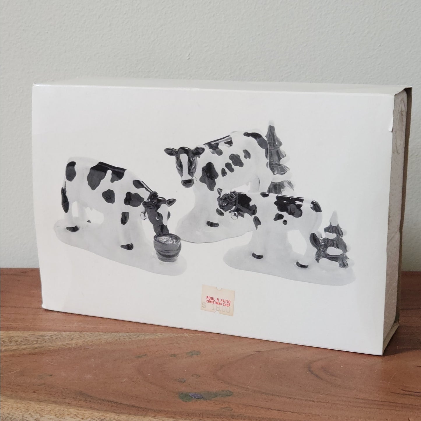 Department 56 “A Herd of Holiday Heifers” — Set of 3 Vintage 1993 Ceramic Christmas Cows