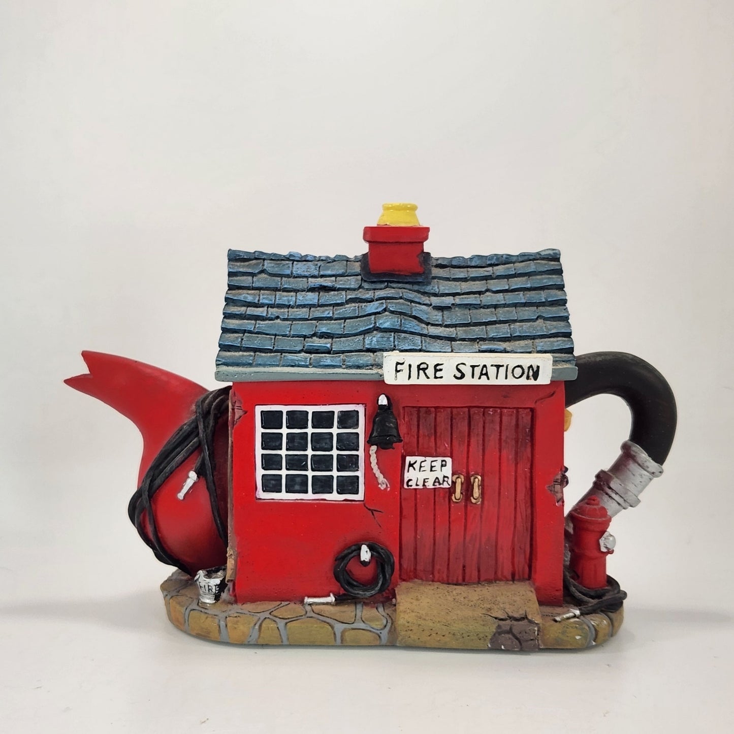 1990s Fire Station Teapot Trinket Box | Telltale Teapots | Ballykettle Ireland Collectible