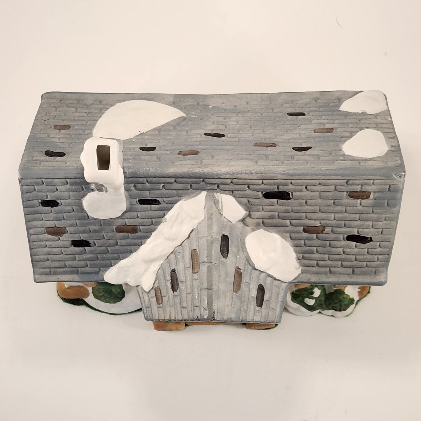 1991 Christmas Village Porcelain Lighted House – Snow-Covered Colonial with Box