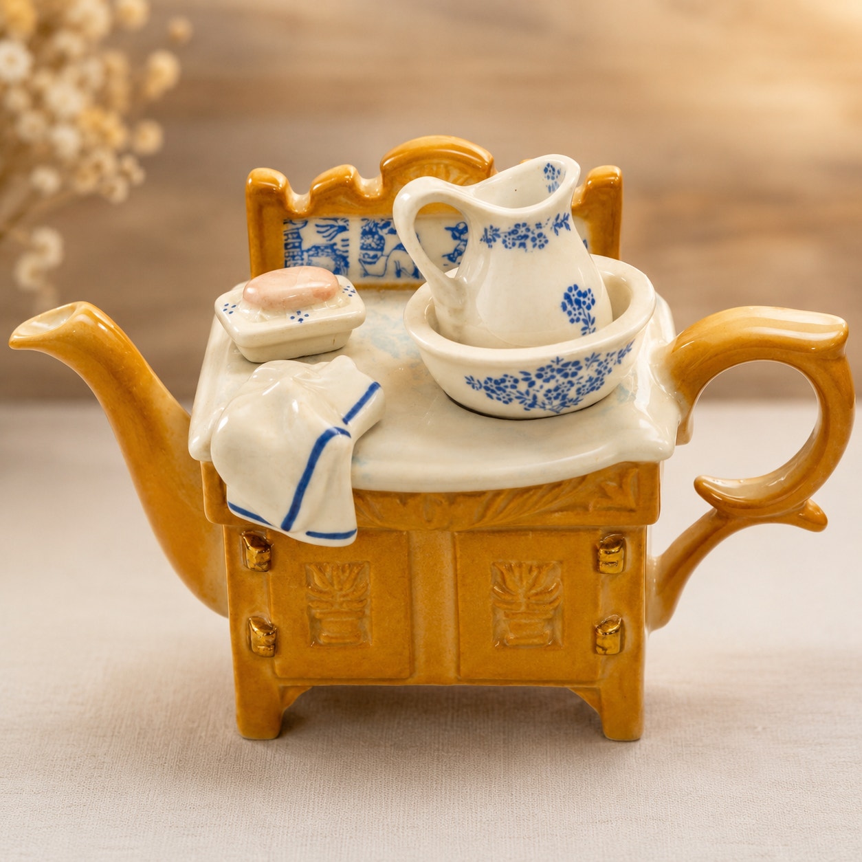 1990s Paul Cardew Designs Mini Victorian Washstand Teapot
