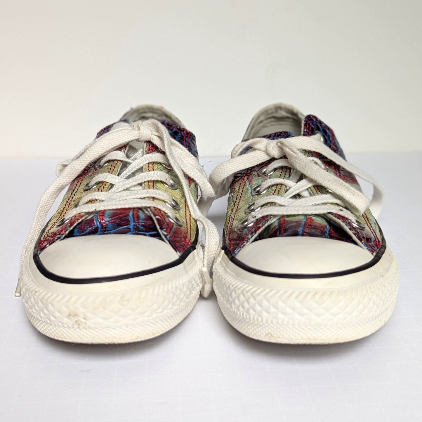 Converse Chuck Taylor All Star Limited Edition Metallic Croc Skin Sneakers – Unisex Men 3 / Women 5 – Rare Statement Pair