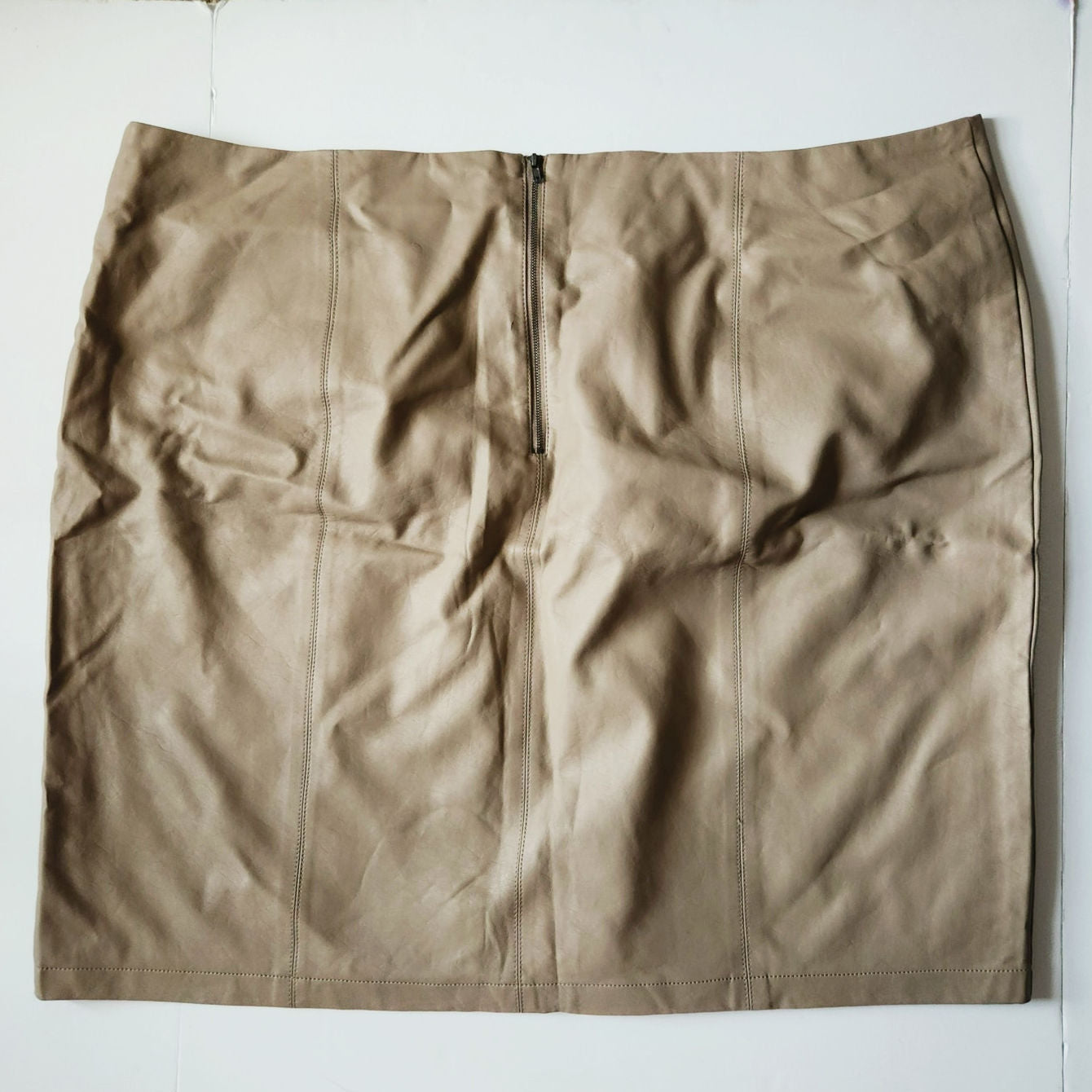 Faux Leather Pencil Skirt | Taupe | Women's 26W