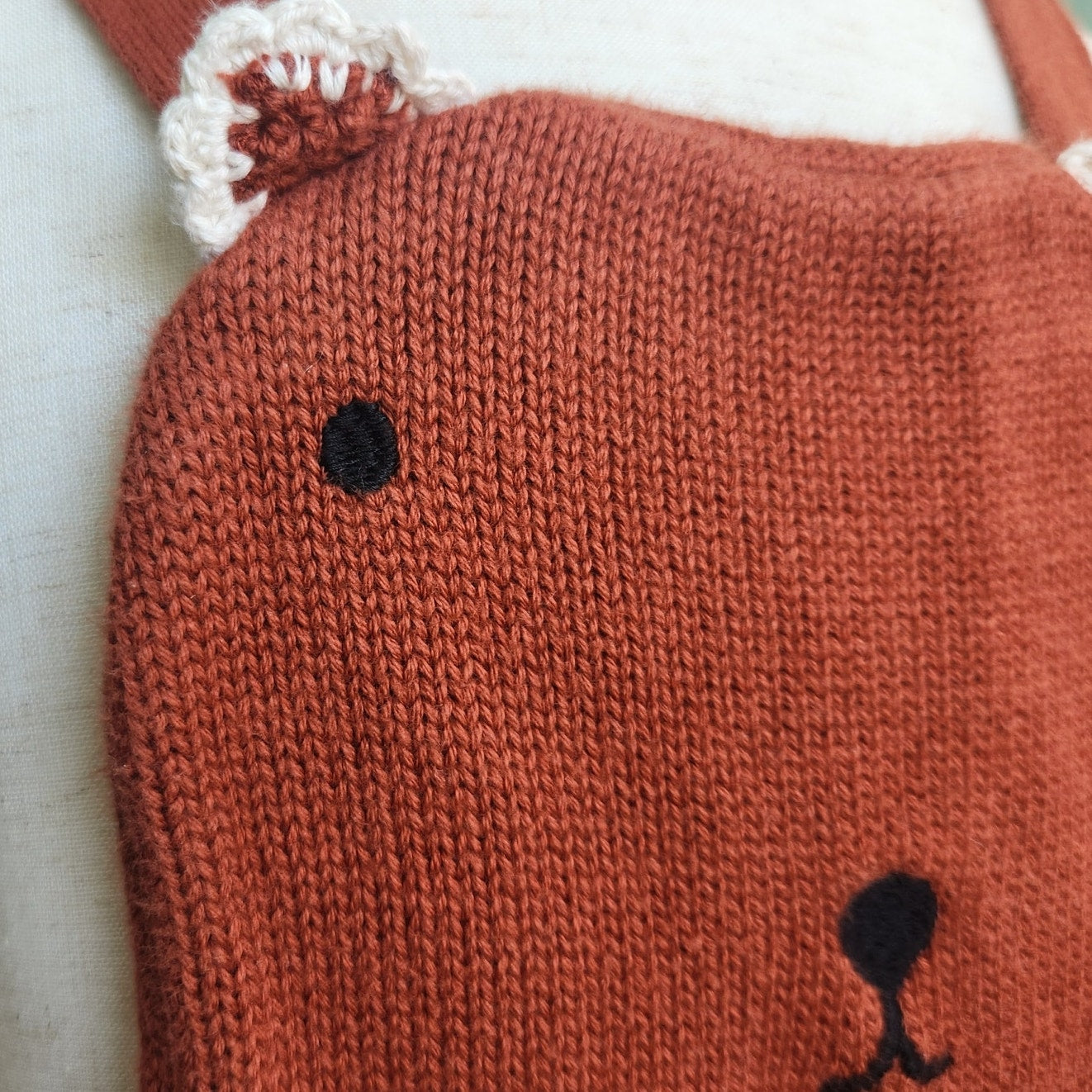 Knit Brown Bear Jumper Dress | Toddler Girls 2T 85 cm | 100% Cotton