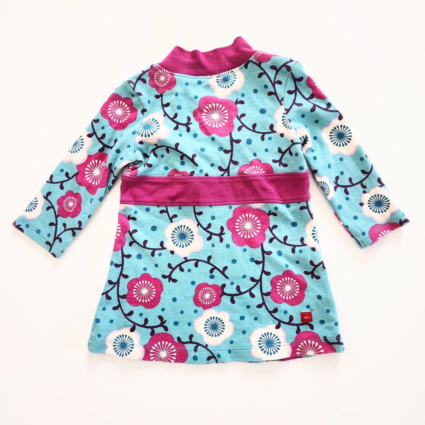 Tea Collection Taiyo Long Sleeved Infant Turquoise Wrap Dress | Baby Size S 6-12M