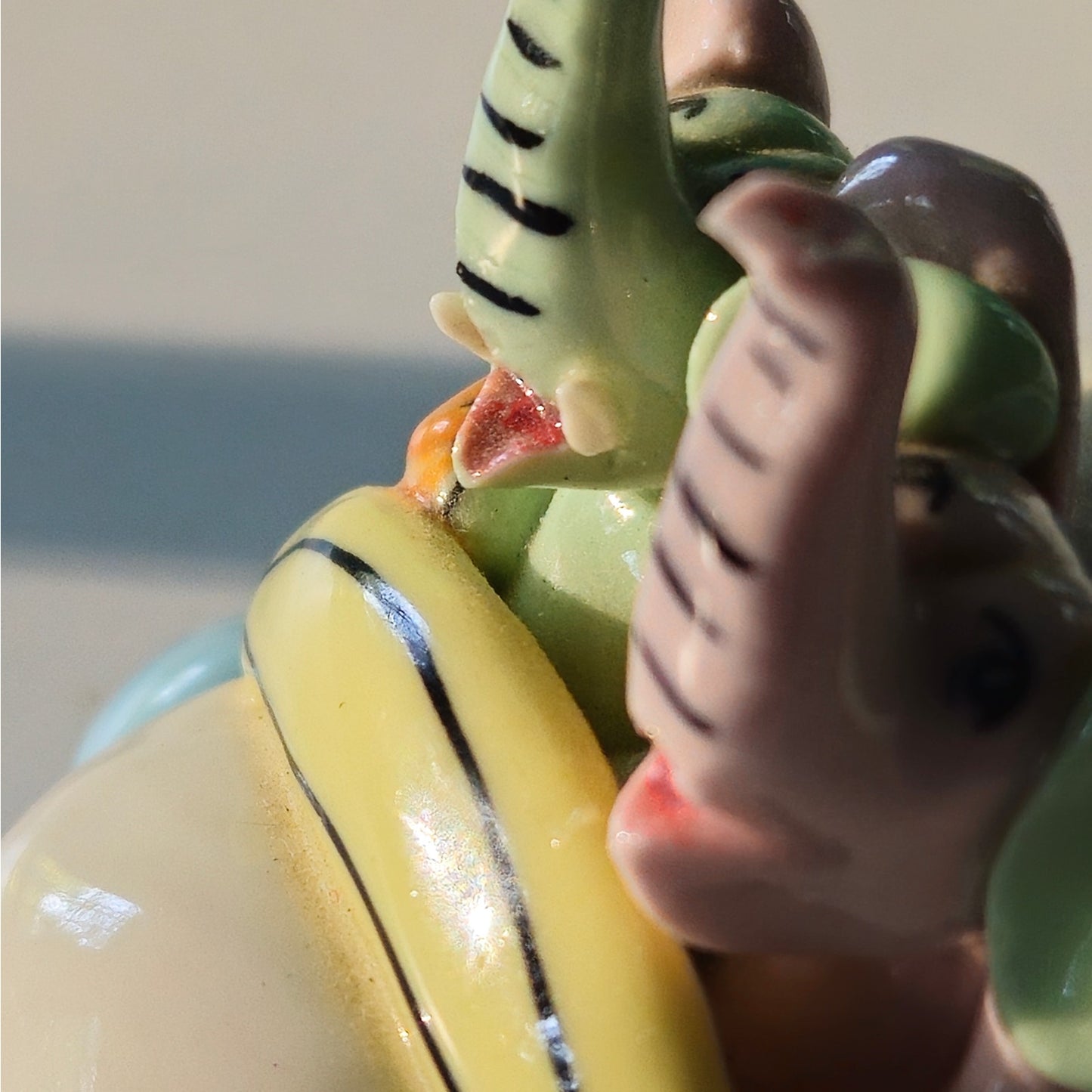 Vintage Ceramic Elephant Car Figurine