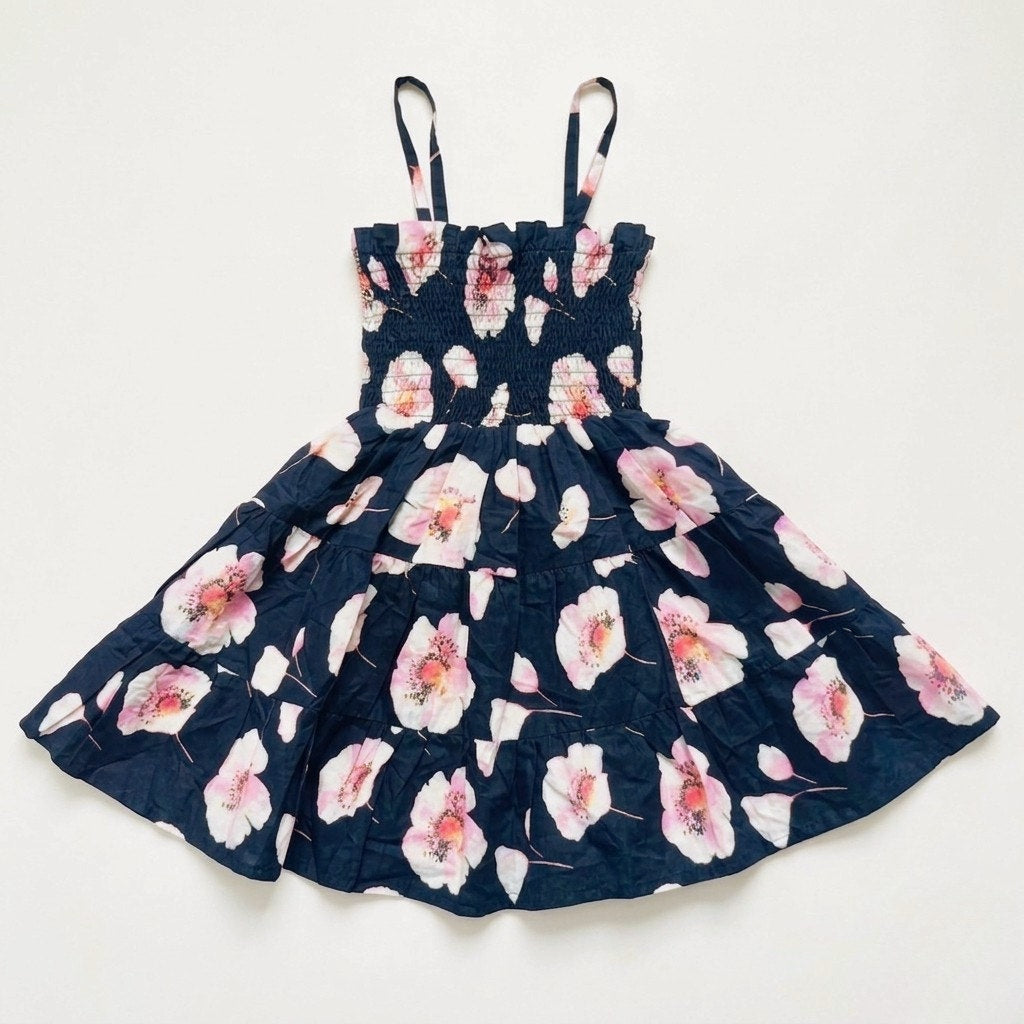 Janie and Jack Hannah Floral Smocked Sundress | Merchant Marine Navy Pink Floral | Toddler Girls Size 2T