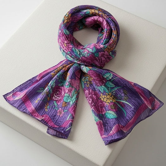 Vintage Oscar de la Renta Signature-Script Silk Scarf