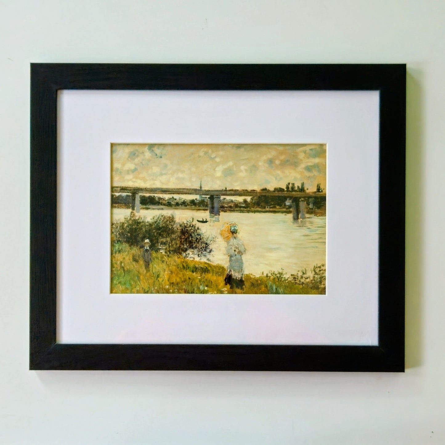 The Promenade with the Railroad Bridge, Argenteuil by Monet | Seine Framed Print