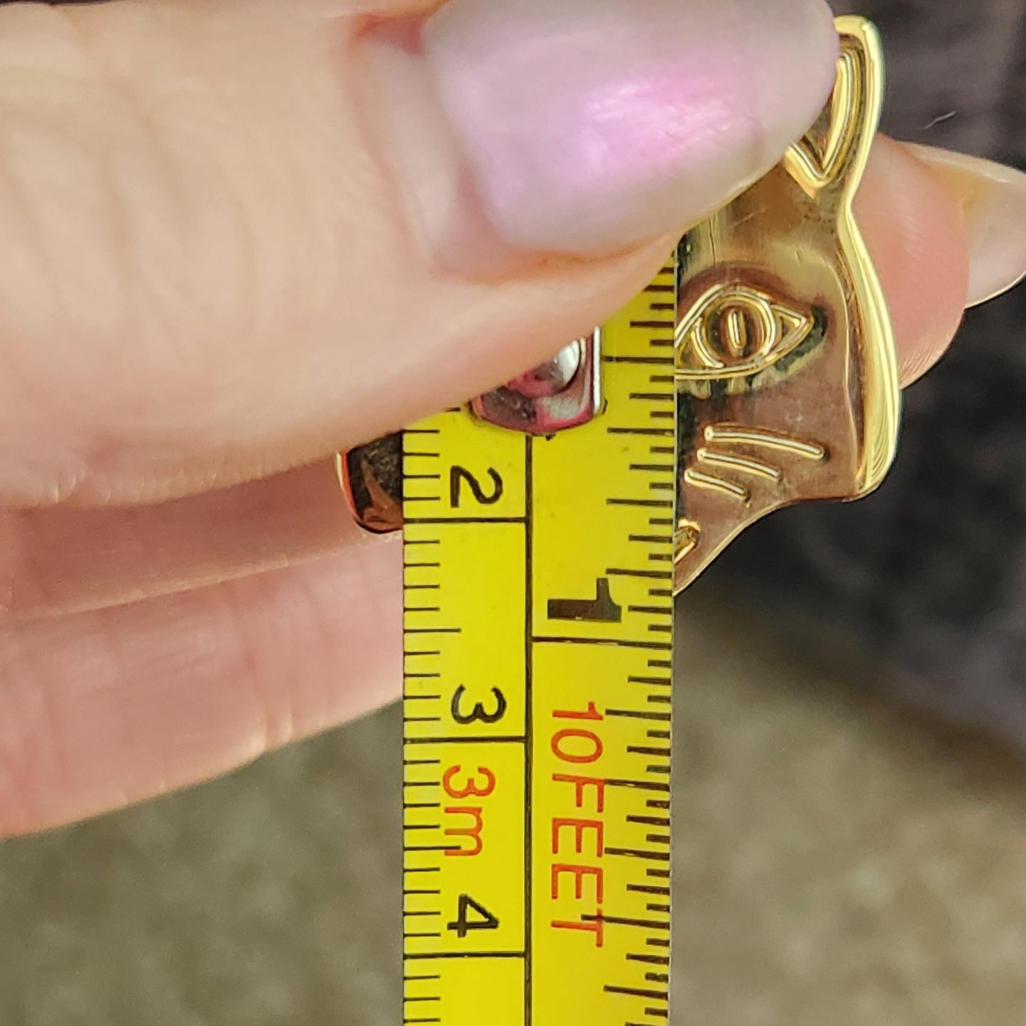 1990s Brass Cat Face Tag with Gift Box – Personalized “Boo-Boo” Pet ID Charm