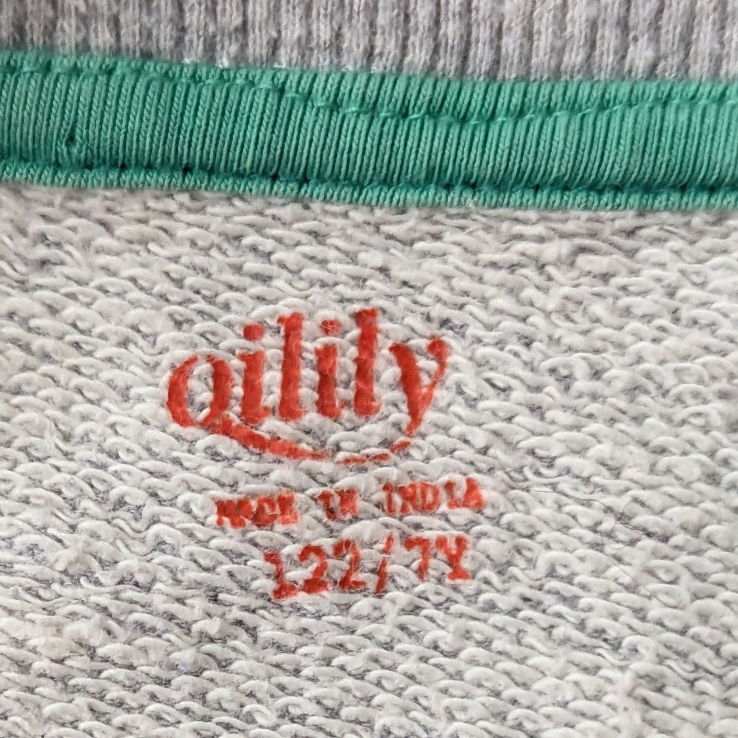 Oilily Believe Sweater Gray Crewneck Girls Size 7 | 122cm Sequins & Embroidery Puff Sleeve Cotton