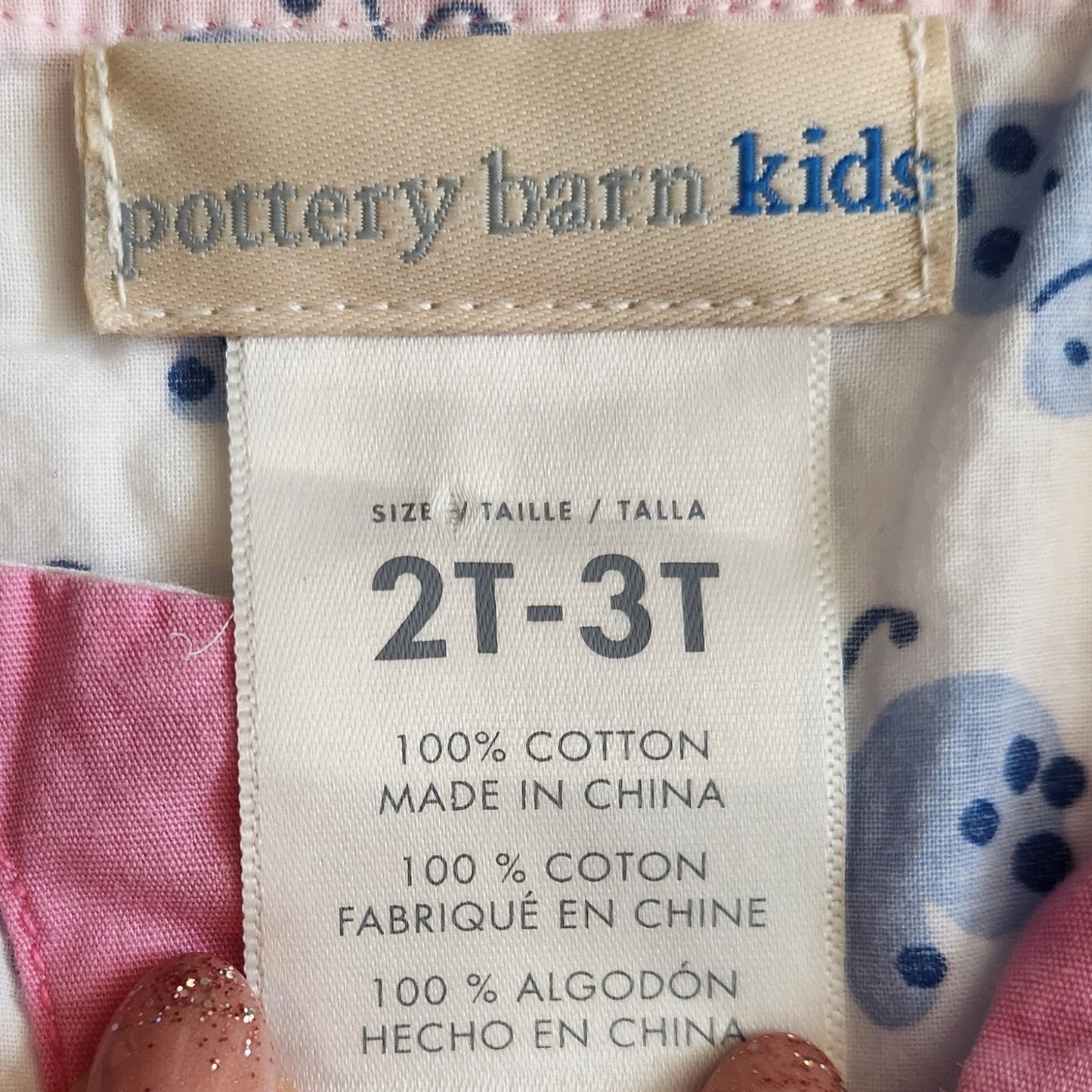 Pottery Barn Kids Allover Periwinkle Butterfly Baby Tunic Size 2T-3T 100% Cotton
