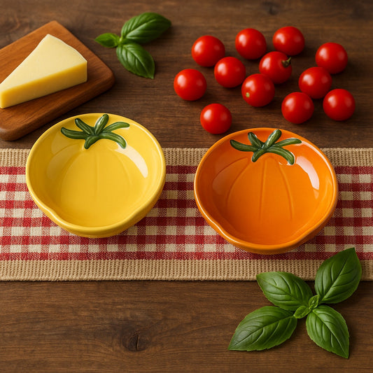 🍅 Williams Sonoma Vintage 2000s Heirloom Tomato Appetizer Dip Bowls – Set of 2 (Orange & Yellow) | Home