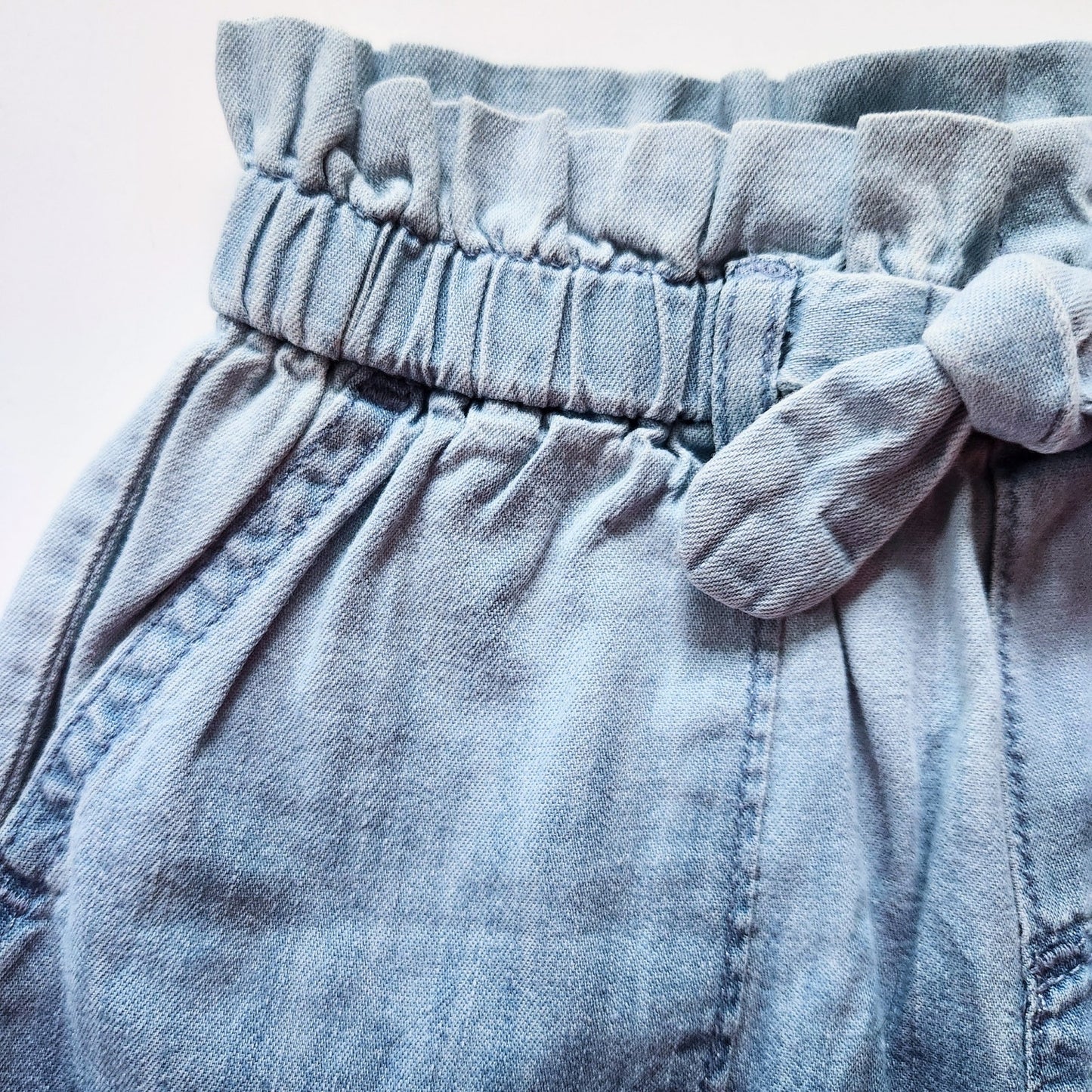 Gap Denim Toddler Girl Chambray Ombre Paper Bag Tie Shorts | Baby 18 to 24 months