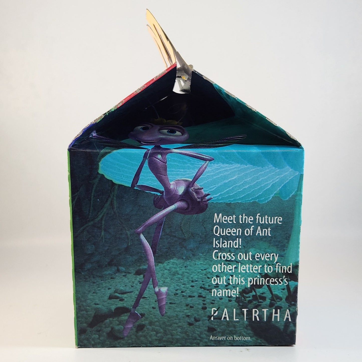 1998 McDonald’s Happy Meal Box – Disney Pixar A Bug’s Life Movie Promotion – Flik, Princess Atta, Dot, Hopper