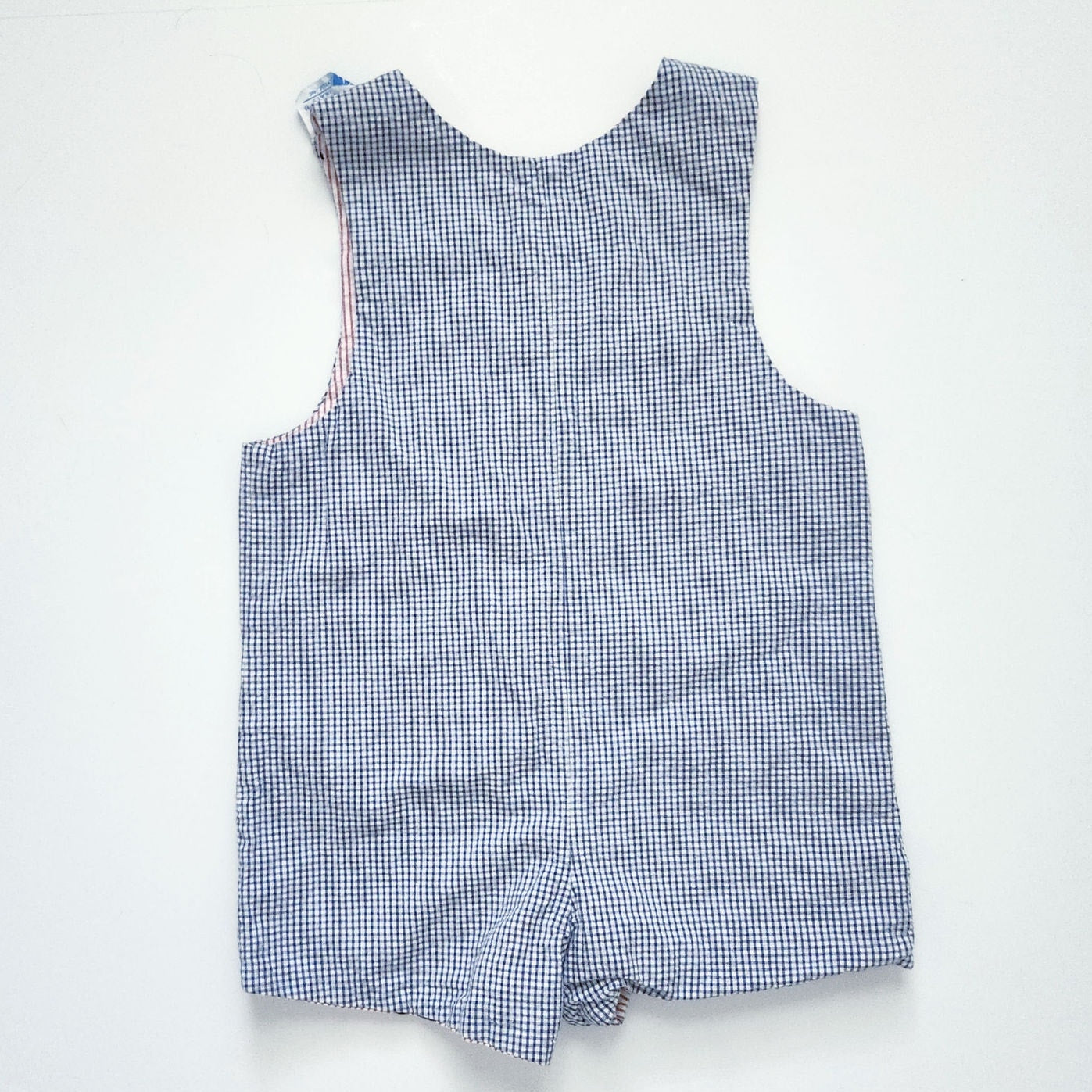 Vintage Just Ducky Reversible Baby Boy Romper Nautical Seersucker | Size 24 Months