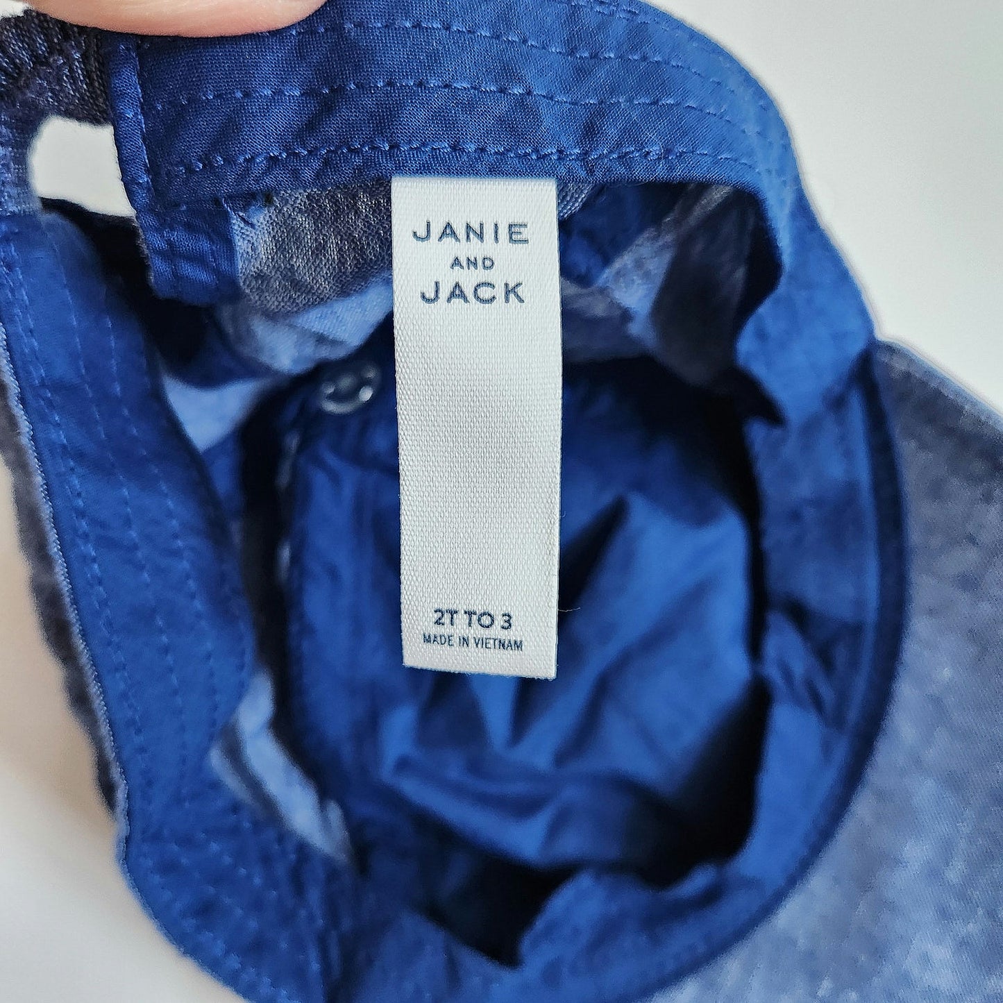 Janie and Jack Heathered Chambray Blue Sailboat Cap Baseball Hat Size 2T to 3