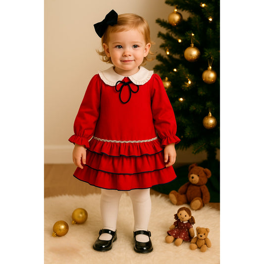 Miranda Baby Girl Red Ruffle Dress | Holiday Christmas Outfit | Size 24M NWT