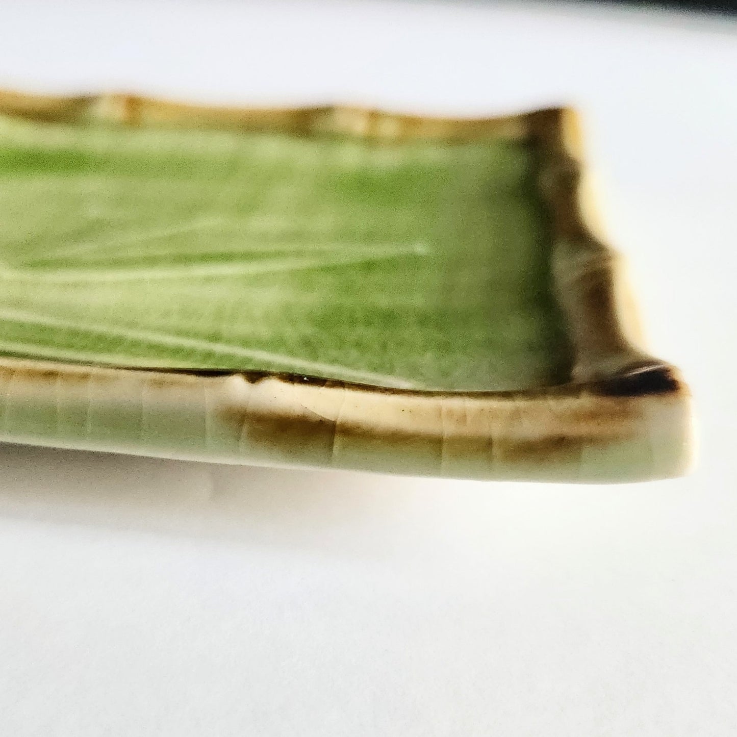 Japanese Bamboo Grass Green Crackle Glaze Square Dishes