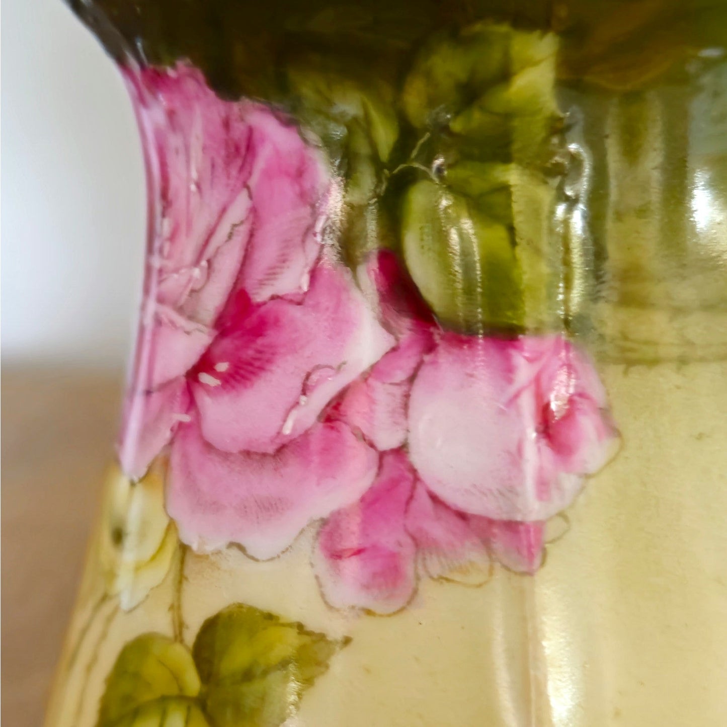 Antique Bavarian Hand Painted Rose Creamer with Lid