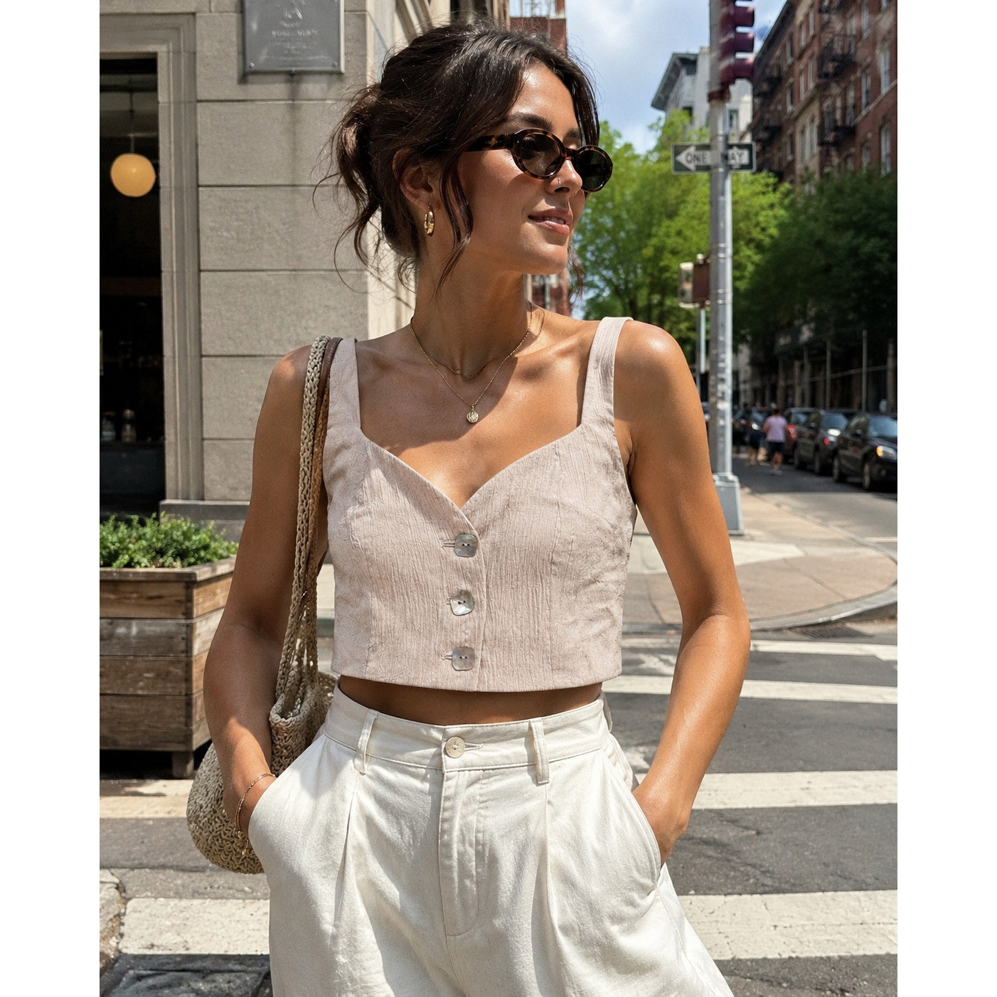 Jason Wu Cropped Button Up Top | Women's XS