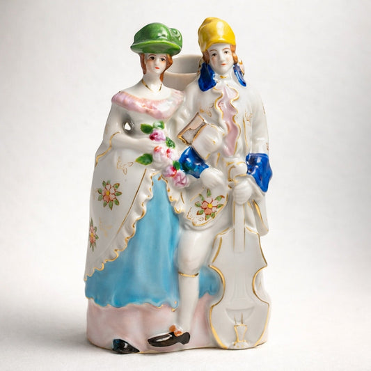 Antique Japanese Figural Porcelain Wall Pocket Vase