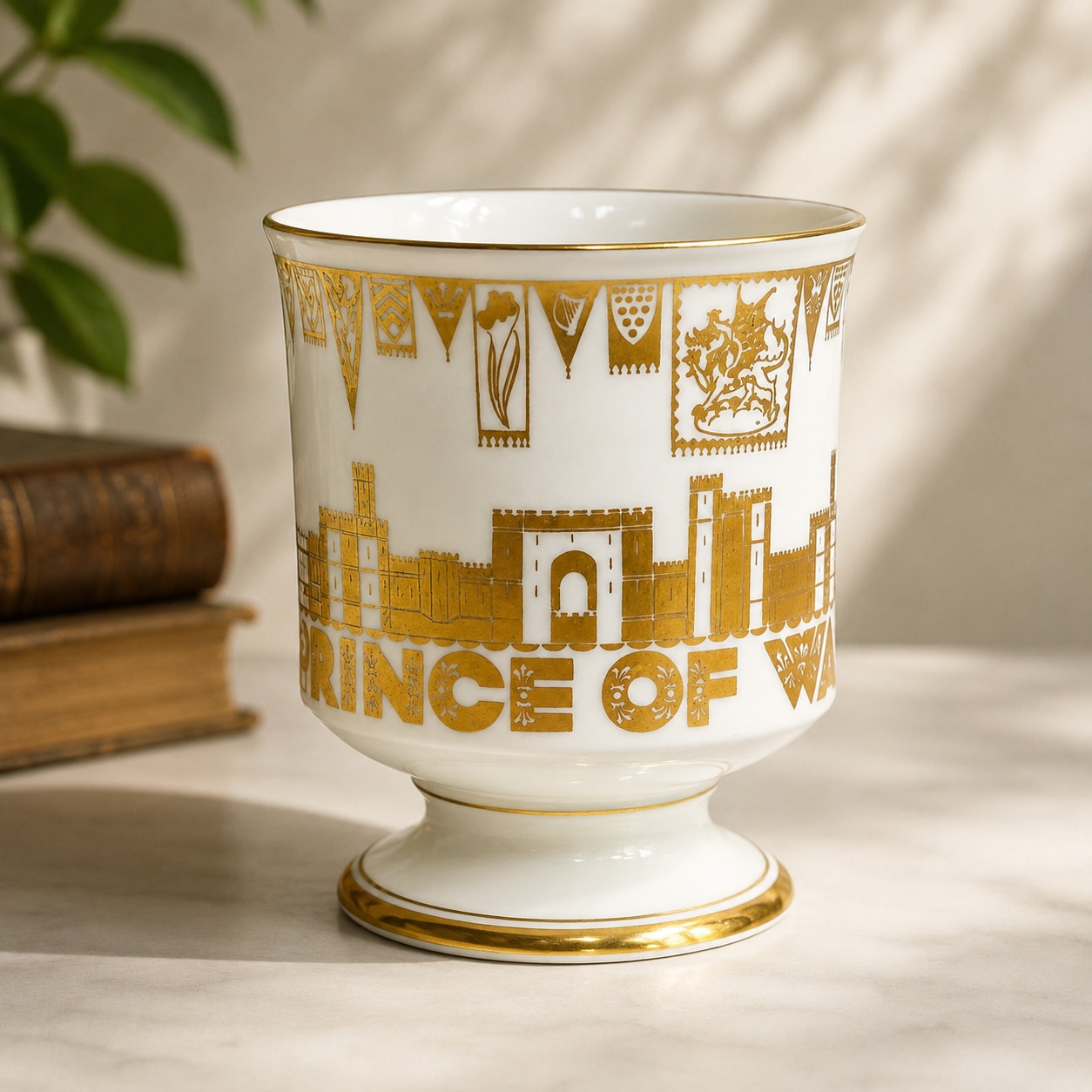 1969 Coalport Prince of Wales Commemorative Bone China Loving Goblet