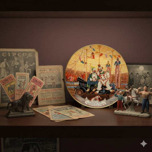 Ringling Bros. and Barnum & Bailey Vintage 1982 Collectors Plate • "Clowns" Greatest Show on Earth • Franklin Moody Art • Circus Memorabilia • 24K Gold Trim | Home Decor