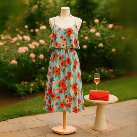 Anthropologie Paper Crown + Rifle Paper Co Women's Poppy Fields Dress Size XS