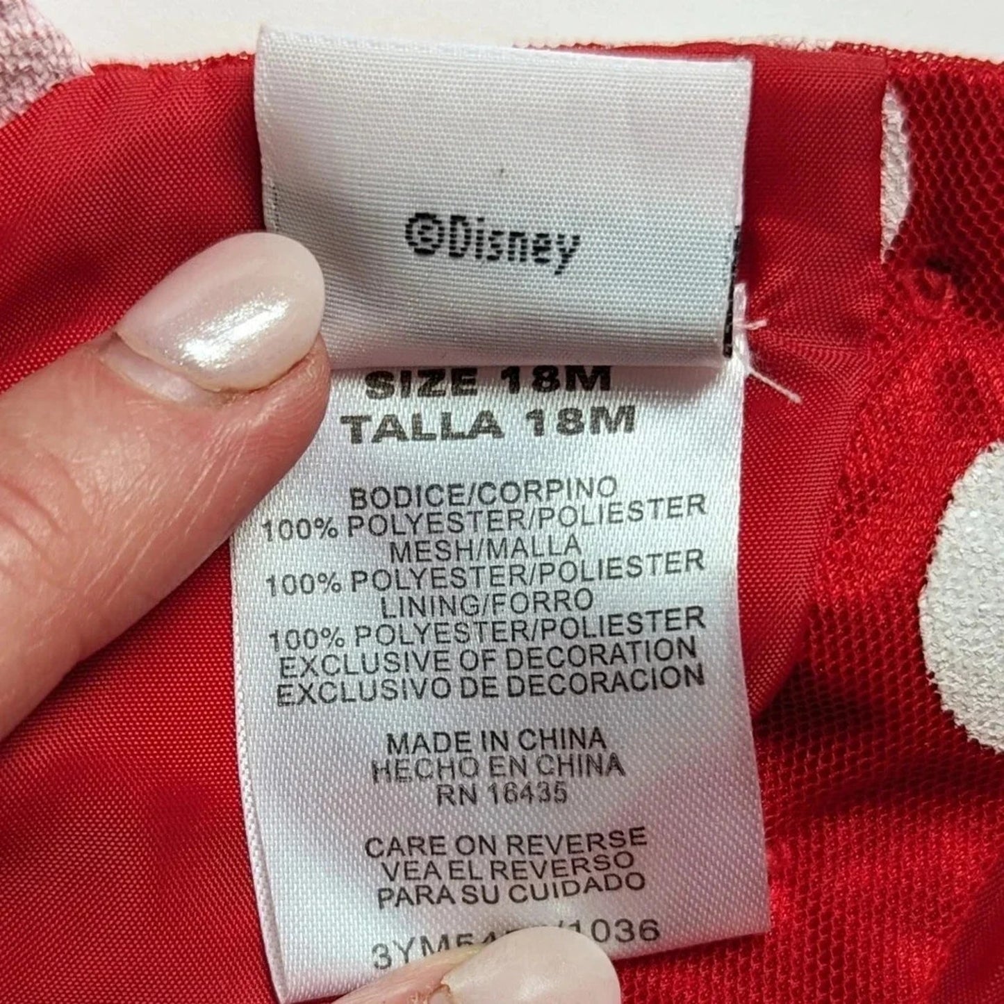 Minnie Mouse Classic Red Polka Dot Party Dress – Baby Size 18M