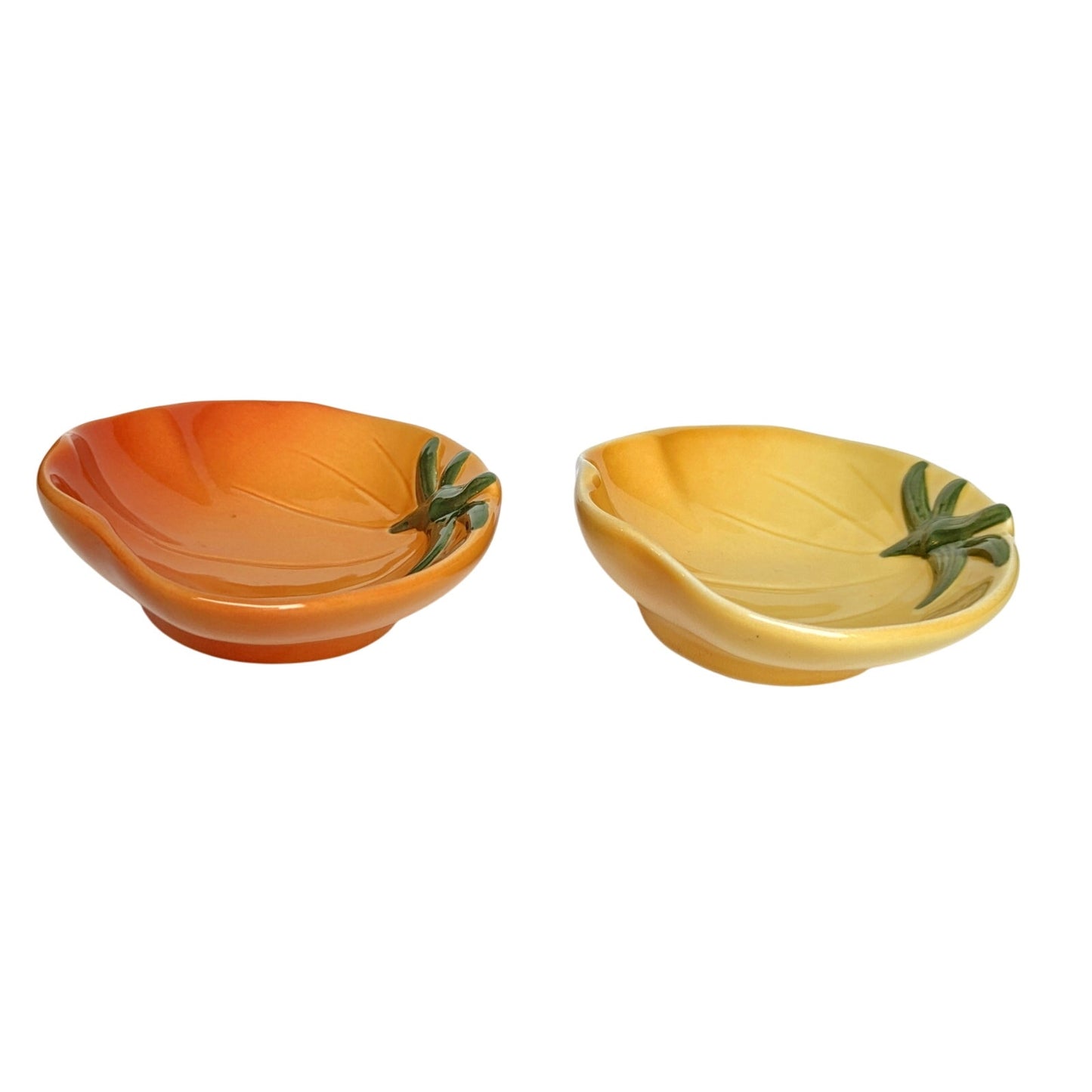 🍅 Williams Sonoma Vintage 2000s Heirloom Tomato Appetizer Dip Bowls – Set of 2 (Orange & Yellow) | Home